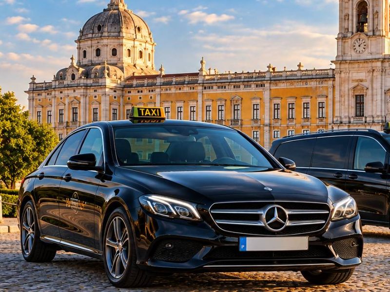 Berlina preta com placa TAXI